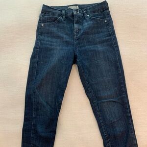 Topshop Moto Jamie Medium Blue Distressed Jeans size 26 x 28